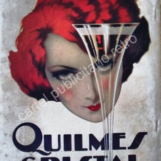 CARTEL ANTIGUO ORIGINAL DE CERVEZA QUILMES .ARTE PUBLICITARIO 1930 /RARO