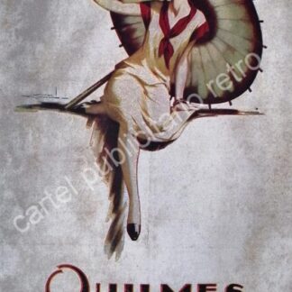 CARTEL ANTIGUO ORIGINAL DE CERVEZA QUILMES 1930 ARTE PUBLICITARIO /RARO