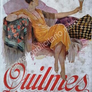 CARTEL ANTIGUO ORIGINAL DE CERVEZA QUILMES 1929 ARTE PUBLICITARIO /RARO