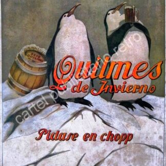 CARTEL ANTIGUO ORIGINAL DE CERVEZA QUILMES 1927 DIBUJO: JULIO MALAGA GRENET. RARO