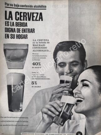 CARTEL ANTIGUO ORIGINAL DE ASOCIACION NACIONAL DE FABRICANTES DE CERVEZA