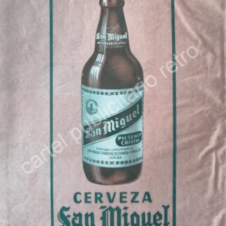 CARTEL ANTIGUO ORIGINAL DE CERVEZA SAN MIGUEL 1958 / RARO