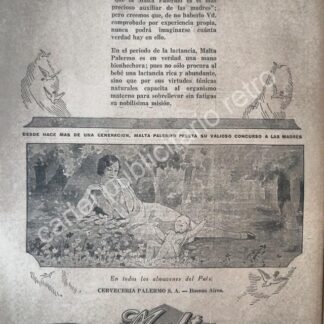 CARTEL ANTIGUO ORIGINAL DE CERVEZA MALTA PALERMO Y OTRAS 1930 /5