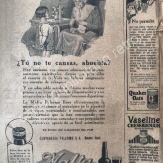 CARTEL ANTIGUO ORIGINAL DE CERVEZA MALTA PALERMO Y OTRAS 1926 /4