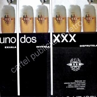 CARTEL ANTIGUO ORIGINAL DE CERVEZA XXX 1967 CERVECERIA MOCTEZUMA /12