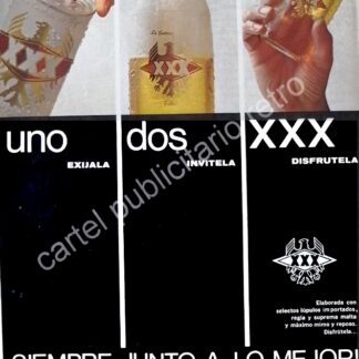 CARTEL ANTIGUO ORIGINAL DE CERVEZA XXX 1967 CERVECERIA MOCTEZUMA /11