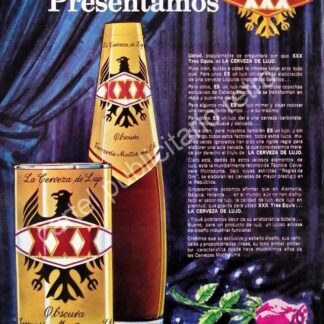 CARTEL ANTIGUO ORIGINAL DE CERVEZA XXX 1960s CERVECERIA MOCTEZUMA /6