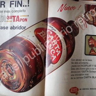 CARTEL ANTIGUO ORIGINAL DE DEBUT DE CARTA BLANCA QUITAPON 1969 / RARO