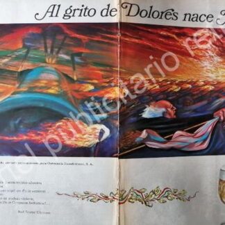 CARTEL ANTIGUO ORIGINAL DE CERVEZA CARTA BLANCA Y ARTE DE EUGENIO OLMEDO 1966