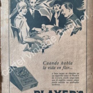 CARTEL ANTIGUO ORIGINAL DE CIGARROS PLAYERS No. 4. VIRGINIA. 1931 / RARO 3