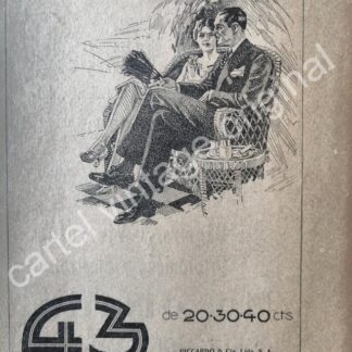 CARTEL ANTIGUO ORIGINAL DE CIGARROS 43. PICCARDO & CIA. 1927 /8
