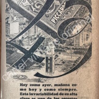 CARTEL ANTIGUO ORIGINAL DE CIGARROS 43. PICCARDO & CIA. 1927 /6