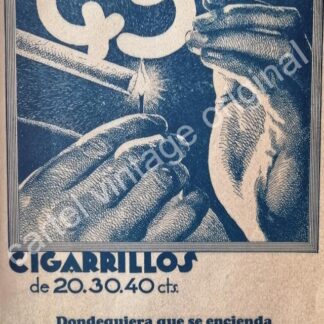 CARTEL ANTIGUO ORIGINAL DE CIGARROS 43. PICCARDO & CIA. 1927 /4