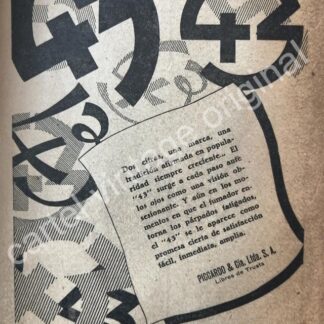 CARTEL ANTIGUO ORIGINAL DE CIGARROS 43. PICCARDO & CIA. 1927 /3