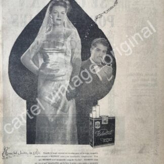 CARTEL ANTIGUO ORIGINAL DE CIGARROS BELMONT 1947 JARDIN DE ALA
