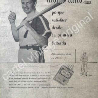 CARTEL ANTIGUO ORIGINAL DE CIGARROS MONTECARLO 1947 /8