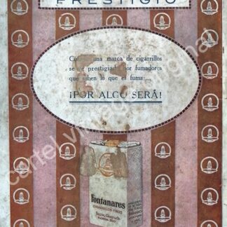 CARTEL ANTIGUO ORIGINAL DE CIGARROS FONTANARES 1930s / MUY RARO