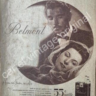 CARTEL ANTIGUO ORIGINAL DE CIGARROS BELMONT 1941 AROMA