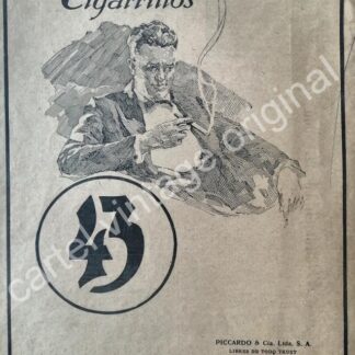 CARTEL ANTIGUO ORIGINAL DE CIGARROS 43. CIGARRERA PICCARDO 1926 / RARO /2