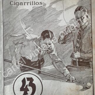 CARTEL ANTIGUO ORIGINAL DE CIGARROS 43. CIGARRERA PICCARDO 1926 / RARO