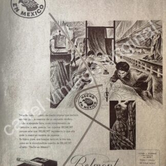 CARTEL ANTIGUO ORIGINAL DE CIGARROS BELMONT 1949 HECHO EN MEXICO