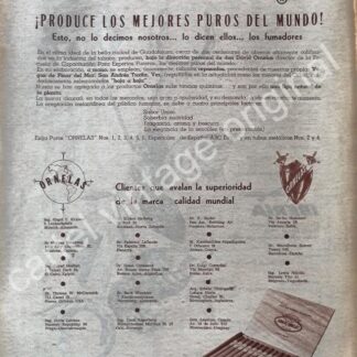 CARTEL ANTIGUO ORIGINAL DE PUROS ORNELAS 1970s CIGARROS OBREGON /7