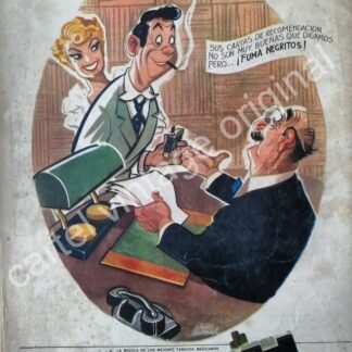 CARTEL ANTIGUO ORIGINAL DE CIGARROS NEGRITOS 1959 DIBUJO: ARIAS BERNAL