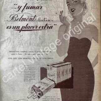 CARTEL ANTIGUO ORIGINAL DE CIGARROS BALMONT EXTRA 1950s /3