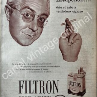 CARTEL ANTIGUO ORIGINAL DE CIGARROS FILTRON 1956 /3