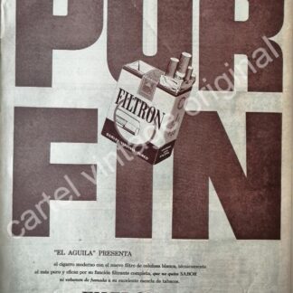 CARTEL ANTIGUO ORIGINAL DE CIGARROS FILTRON 1956 /2