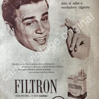 CARTEL ANTIGUO ORIGINAL DE CIGARROS FILTRON 1959 /RARO