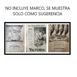 CARTEL ANTIGUO ORIGINAL DE 3 AFICHES DE FOSFOROS 1927