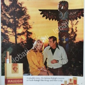 CARTEL ANTIGUO ORIGINAL DE CIGARROS RALEIGH 1970 /T271