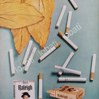 CARTEL ANTIGUO ORIGINAL DE CIGARROS RALEIGH 1964 /T261 / RARO