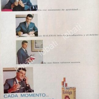 CARTEL ANTIGUO ORIGINAL DE CIGARROS RALEIGH 1963 /T257