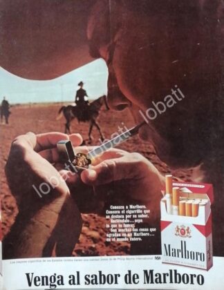 CARTEL ANTIGUO ORIGINAL DE CIGARROS MARLBORO 1960s /T254