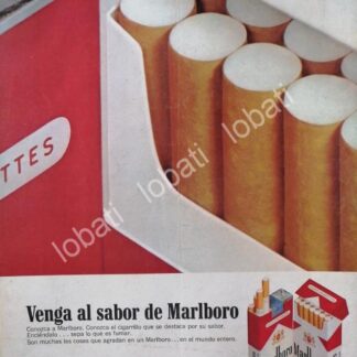 CARTEL ANTIGUO ORIGINAL DE CIGARROS MARLBORO 1960s /T252
