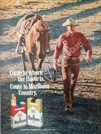 CARTEL ANTIGUO ORIGINAL DE CIGARROS MARLBORO 1960s /T247