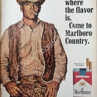 CARTEL ANTIGUO ORIGINAL DE CIGARROS MARLBORO 1970 /T243 / RARO