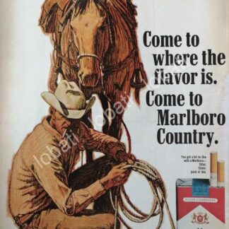 CARTEL ANTIGUO ORIGINAL DE CIGARROS MARLBORO 1970 /T242 / RARO