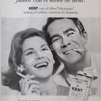 CARTEL ANTIGUO ORIGINAL DE CIGARROS KENT 1960s /19