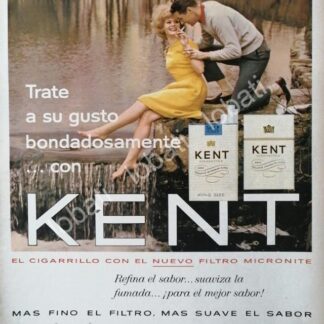 CARTEL ANTIGUO ORIGINAL DE CIGARROS KENT 1960s /7
