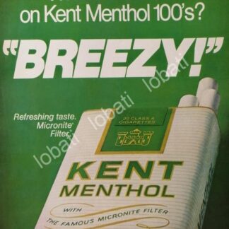CARTEL ANTIGUO ORIGINAL DE CIGARROS KENT MENTHOL 1970 /13