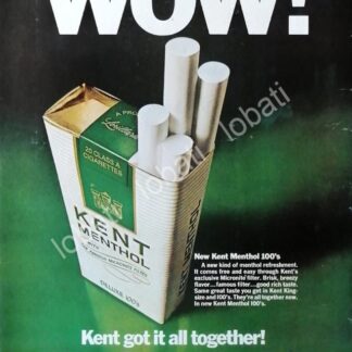 CARTEL ANTIGUO ORIGINAL DE CIGARROS KENT MENTHOL 1970 /11