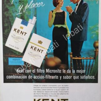 CARTEL ANTIGUO ORIGINAL DE CIGARROS KENT 1960s /8