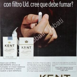 CARTEL ANTIGUO ORIGINAL DE CIGARROS KENT 1964 /5