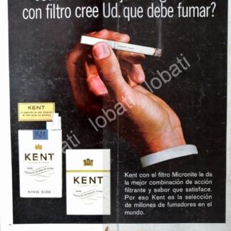 CARTEL ANTIGUO ORIGINAL DE CIGARROS KENT 1964 /3
