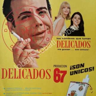 CARTEL ANTIGUO ORIGINAL DE CIGARROS DELICADOS OVALADOS 1967 / MUY RARO