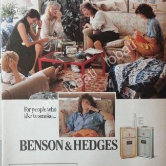 CARTEL ANTIGUO ORIGINAL DE CIGARROS BENSON & HEDGES 1989
