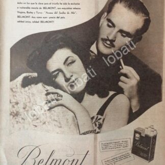 CARTEL ANTIGUO ORIGINAL DE LA XEW PRESENTA CIGARROS BELMONT 1948 / RARO